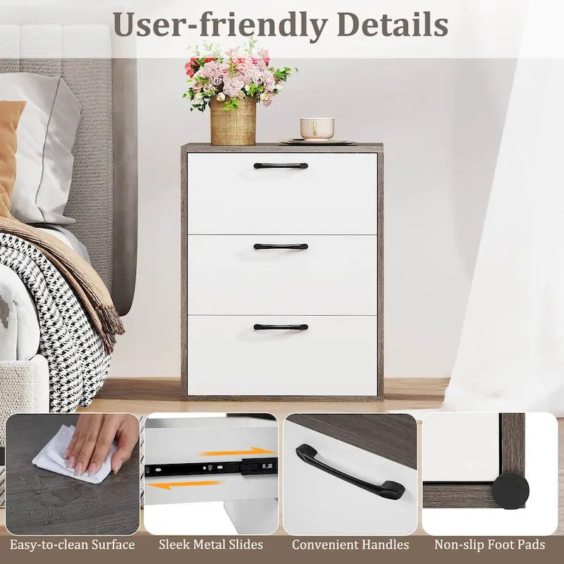 Compact 3-Drawer Storage Dresser