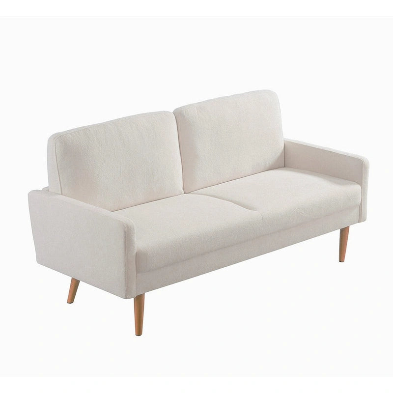 Aksamitna sofa dwuosobowa o szerokości 56 cali, kanapa 2-osobowa ze zwężanymi drewnianymi nogami do małych salonów