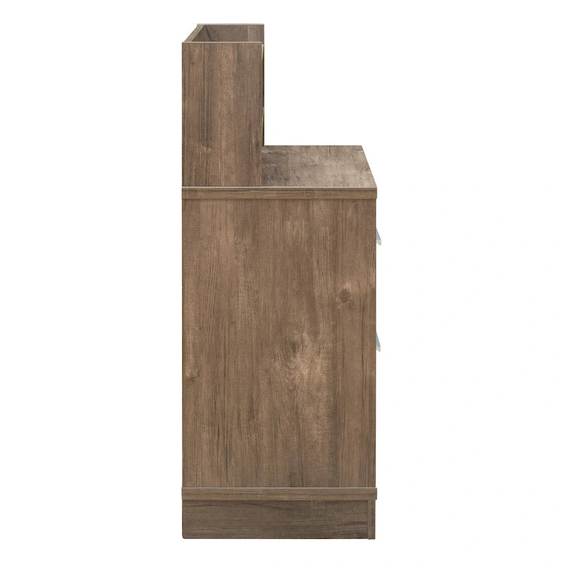 Poste de travail avec classeur en bois de style transitionnel