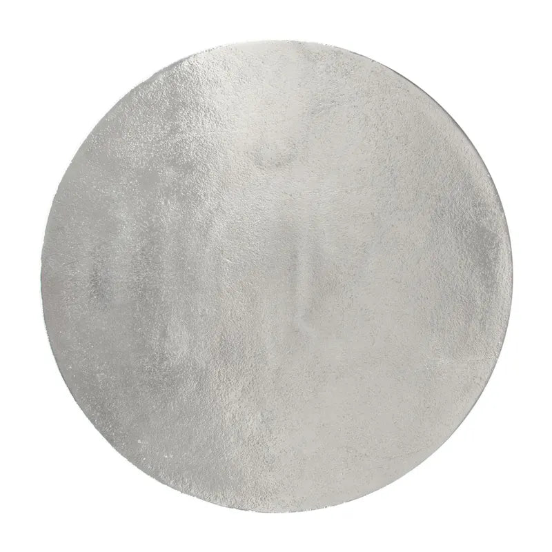 Beistelltisch aus silberfarbenem Aluminiumguss