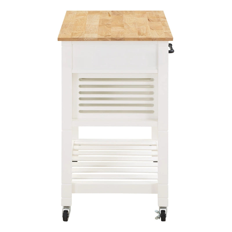 Rolling Kitchen Cart with Granite Top, Solid Wood Island with Drawers, Storage and Locking Casters