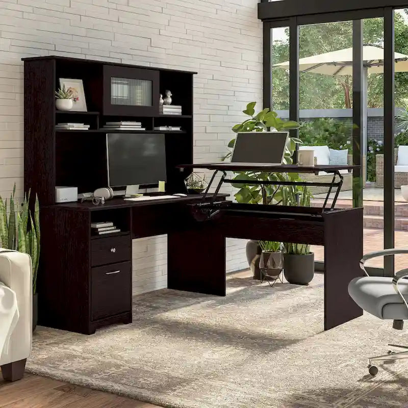 Scrivania per computer da 60" con cassetti e ripiano portaoggetti