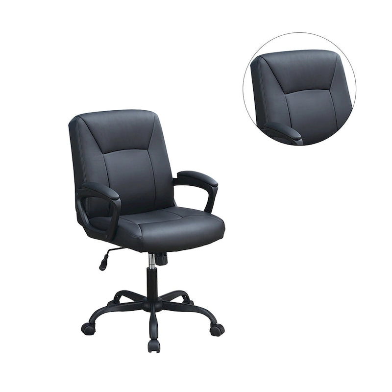 Adjustable Height Office Chair with Padded Armrests and Headrest
