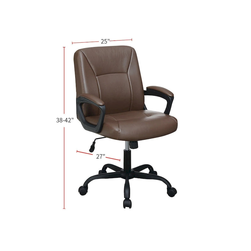 Adjustable Height Office Chair with Padded Armrests and Headrest