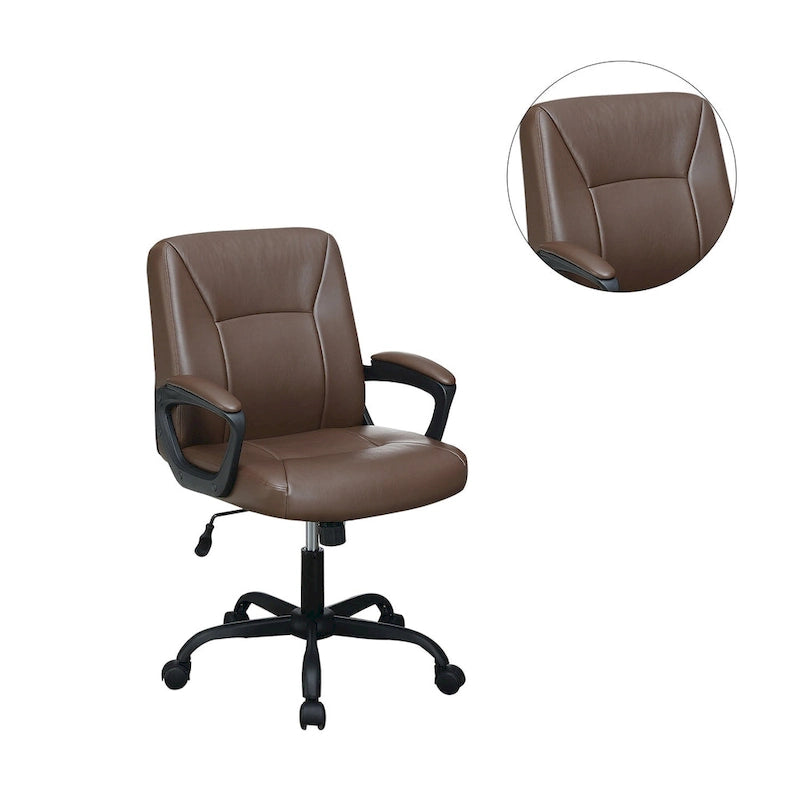 Adjustable Height Office Chair with Padded Armrests and Headrest