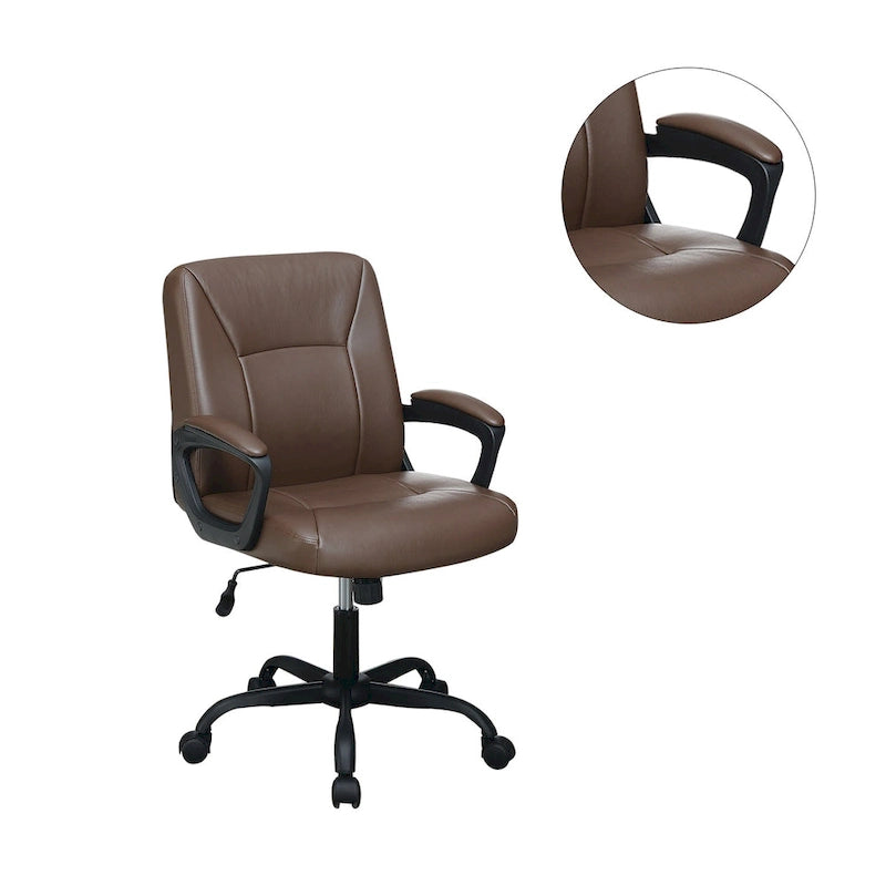 Adjustable Height Office Chair with Padded Armrests and Headrest
