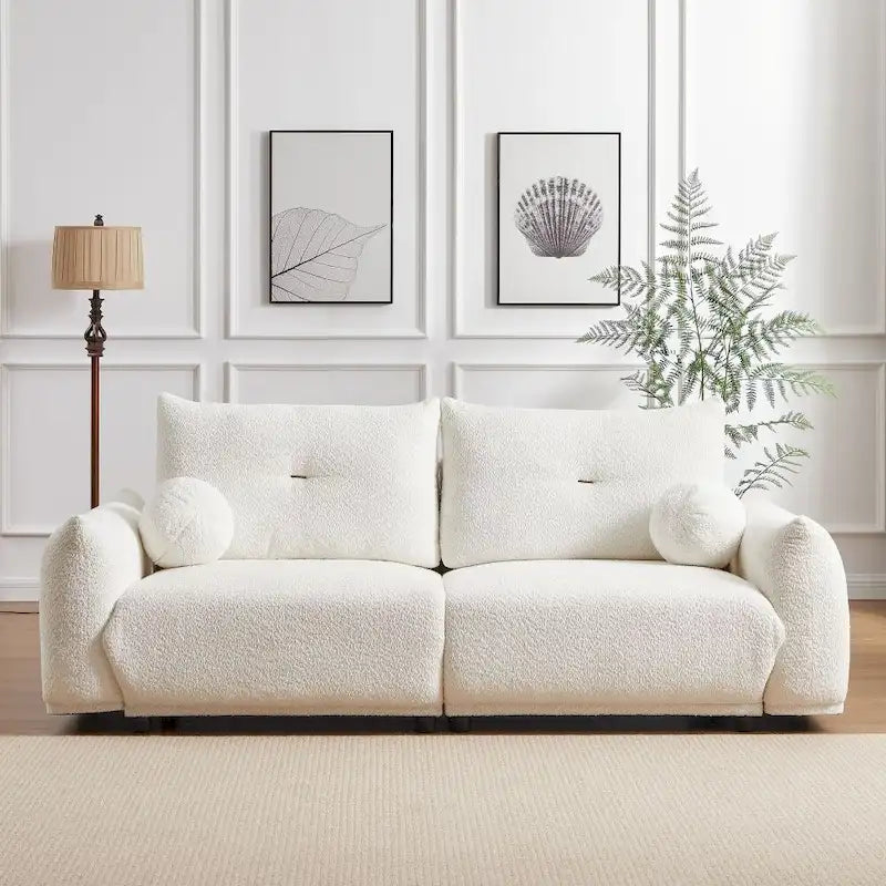Bequemes Sofa aus Lammwolle mit tiefer Sitzfläche