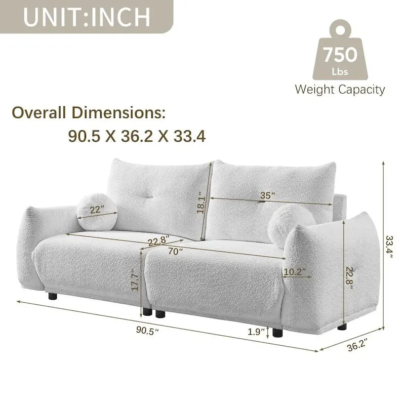 Bequemes Sofa aus Lammwolle mit tiefer Sitzfläche