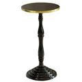 Round Marble-Look Pedestal Side Table