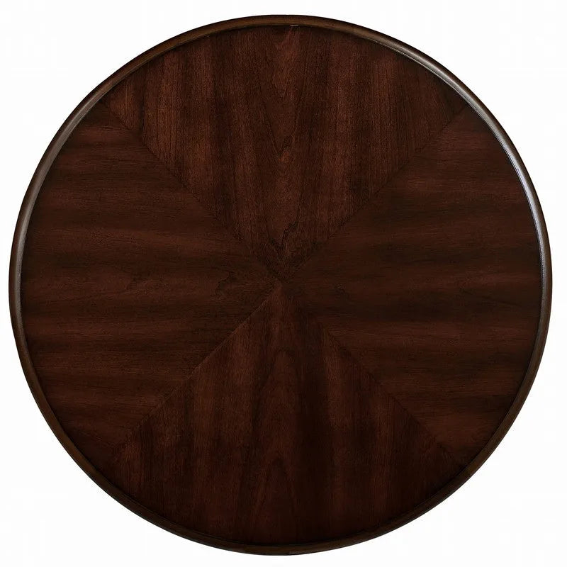 Ronde houten bijzettafel met onderste plank