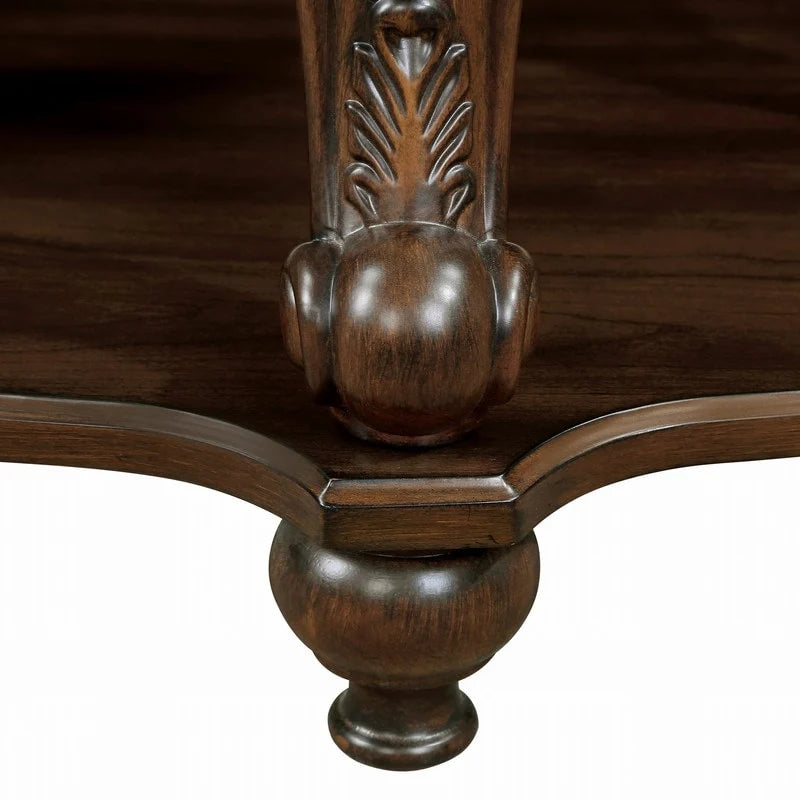 Ronde houten bijzettafel met onderste plank