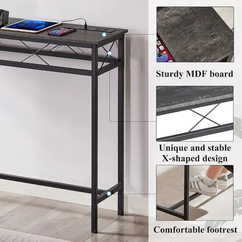 Konsolentisch mit Ladestation und Stauraum