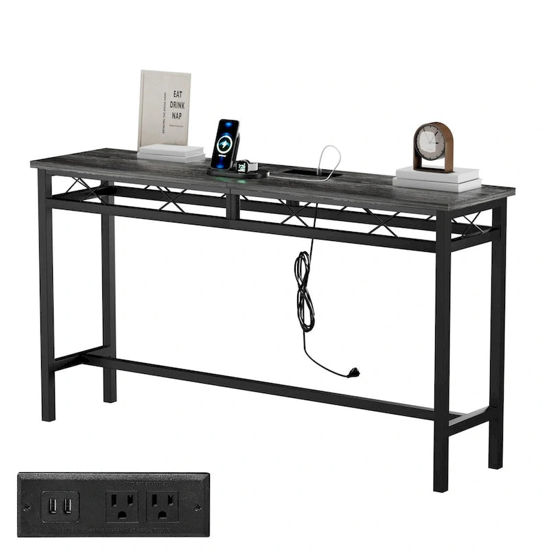 Konsolentisch mit Ladestation und Stauraum