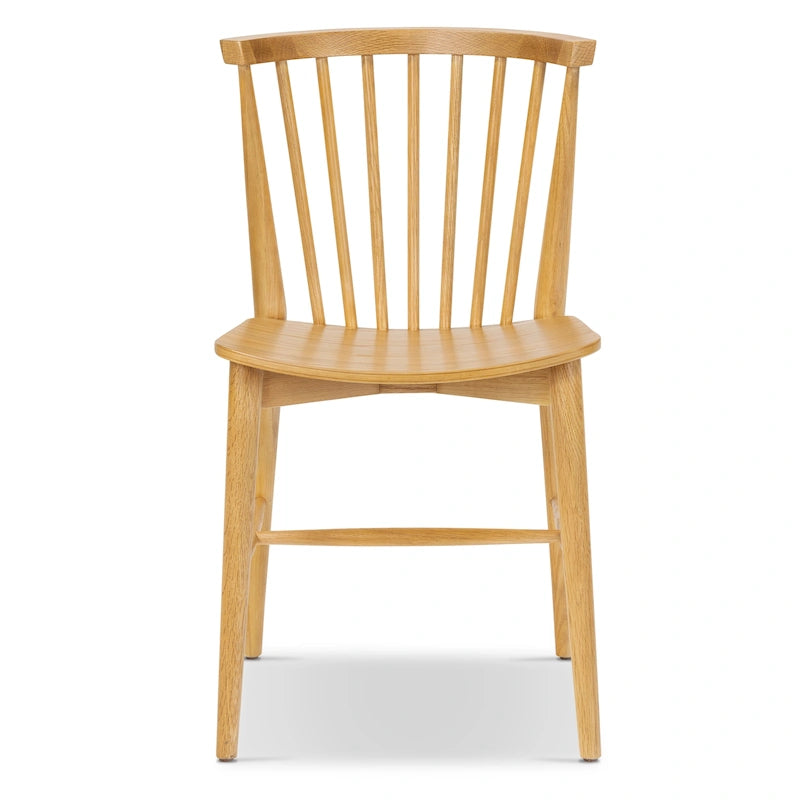 Chaise de salle à manger en bois massif à dossier à barreaux