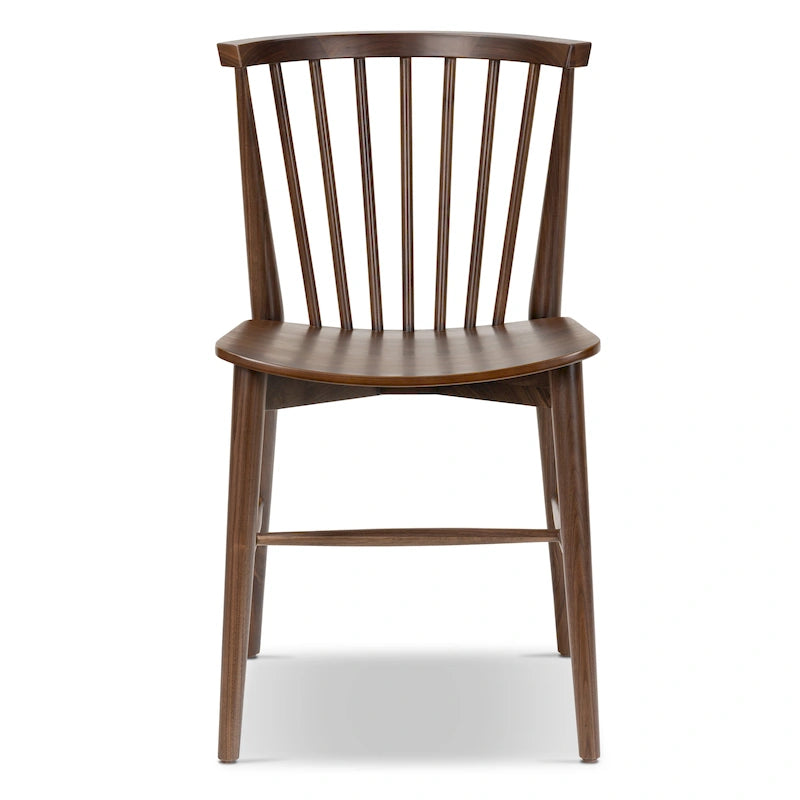 Chaise de salle à manger en bois massif à dossier à barreaux