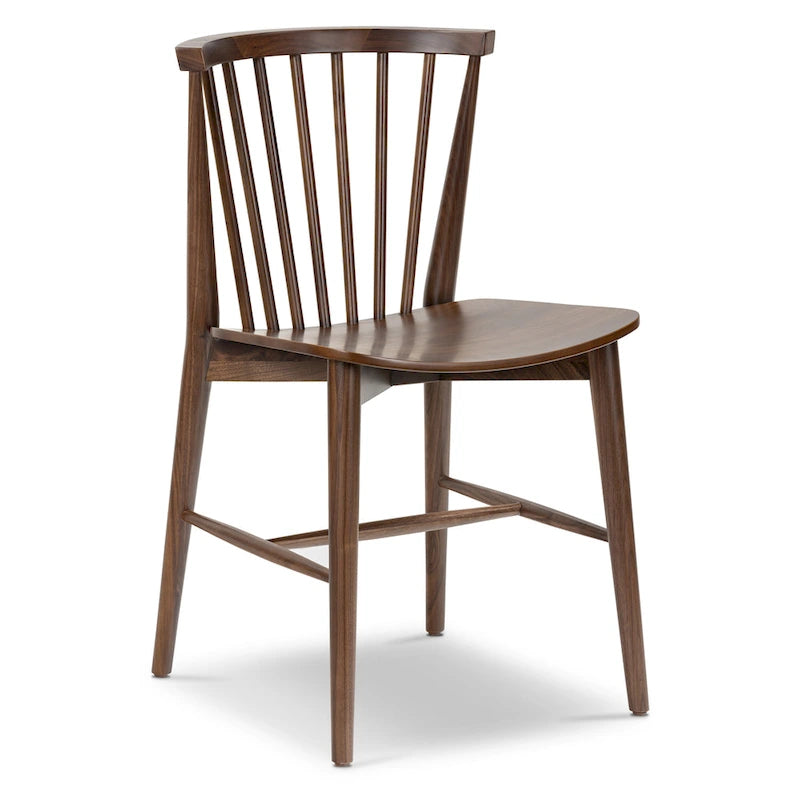 Chaise de salle à manger en bois massif à dossier à barreaux