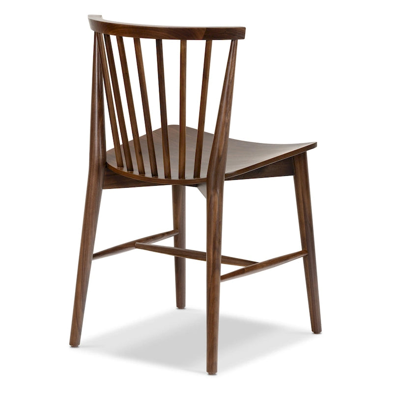 Chaise de salle à manger en bois massif à dossier à barreaux