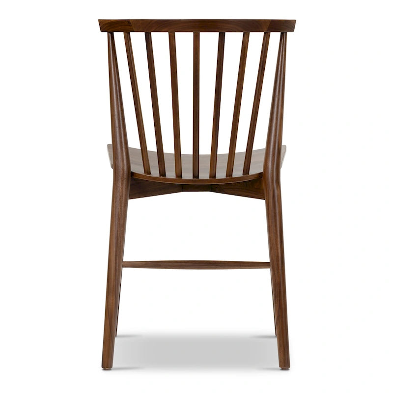 Chaise de salle à manger en bois massif à dossier à barreaux